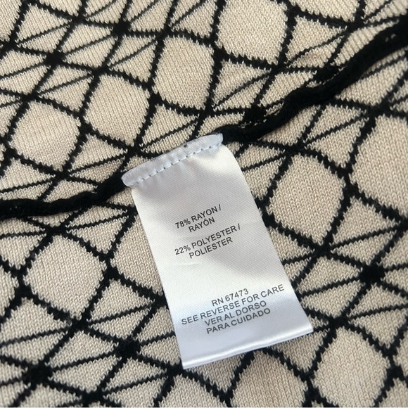 Danny & Nicole Black Cream Geometric Knit Fit & Flare Dress Size M - Picture 4 of 4